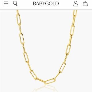 Baby Gold 14k Large Paperclip Necklace